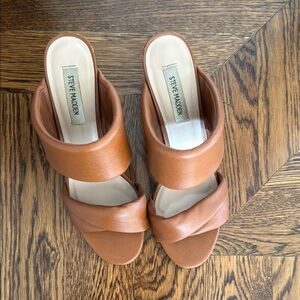 Steve Madden Tan Leather Mules